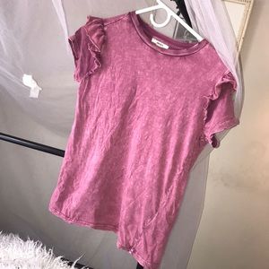 Rustic Magenta Ruffle Tee